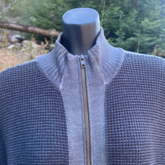 NWOT Soft Warm 100% Marino Wool Grandpa-core zip up cardigan oversized M - Picture 2 of 12